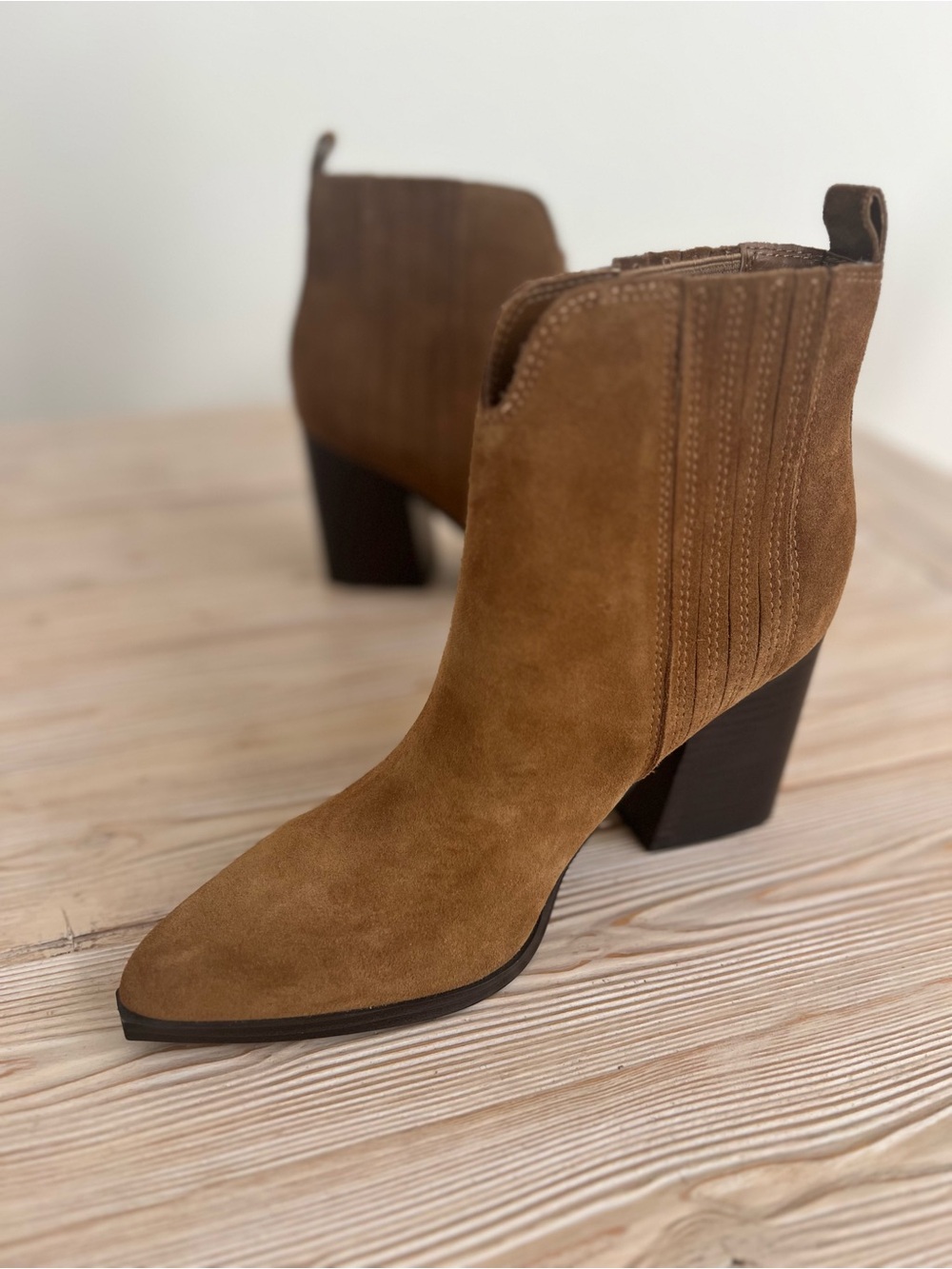 Marc Fisher Maree Cinnamon Suede Western Ankle Boots 9M